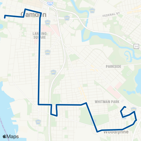 NJ Transit Ferry Avenue PATCO - Camden map