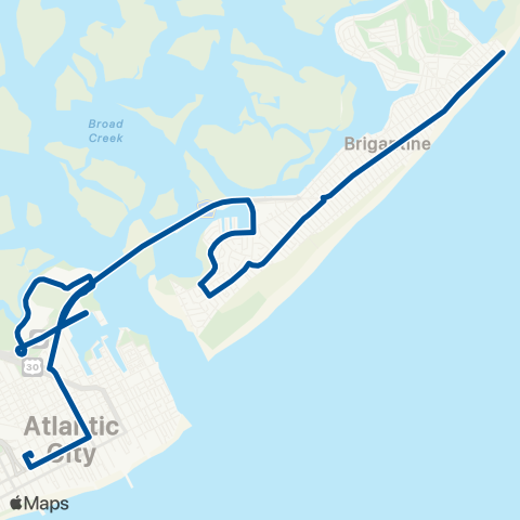 NJ Transit Atlantic City - Brigantine Beach map