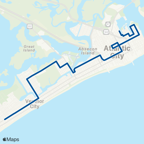 NJ Transit Atlantic City - Ventnor Plaza - Margate map