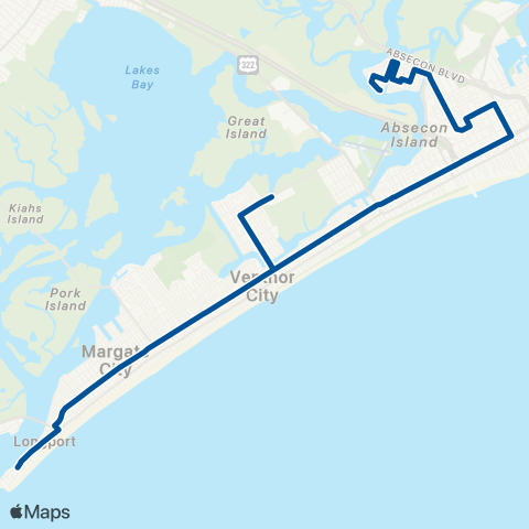 NJ Transit Atlantic City-Margate-Longport map