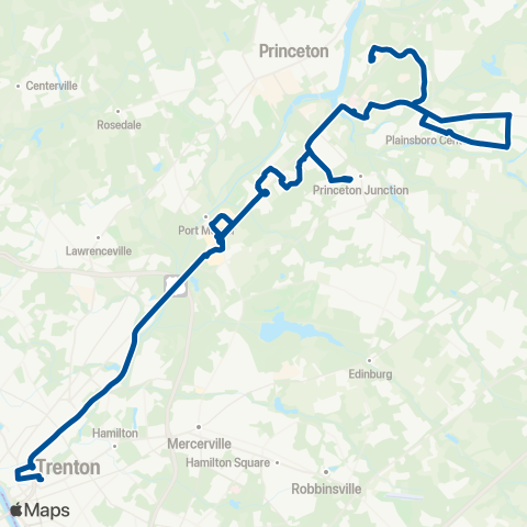 NJ Transit Trenton - Plainsboro (US 1 Corridor) map