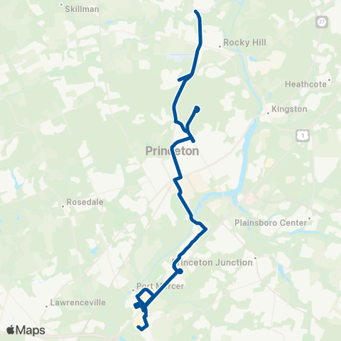 NJ Transit Montgomery - Princeton - Quaker Bridge Mall map