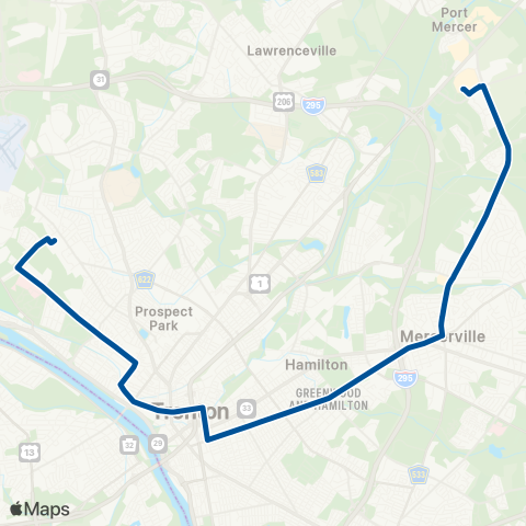 NJ Transit Ewing-Quaker Bridge Mall map