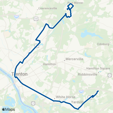 NJ Transit Mercer Mall-Yardville - Hamilton Marketplace map