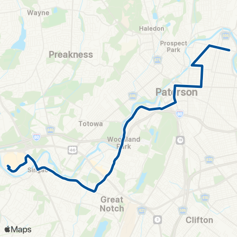 NJ Transit Paterson - Willowbrook Mall map