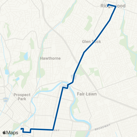 NJ Transit Ridgewood - Paterson map