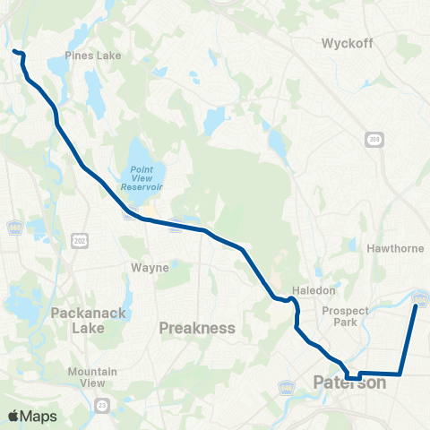 NJ Transit Paterson - Wayne map