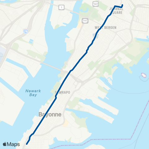 NJ Transit Bayonne - Jersey City map