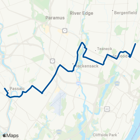 NJ Transit Passaic - Hackensack - Englewood map