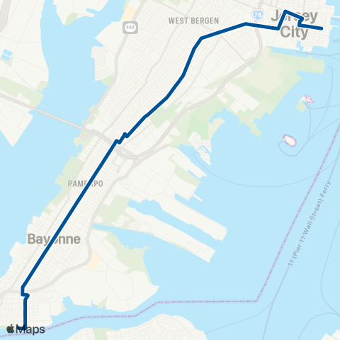 NJ Transit Bayonne - Jersey City map