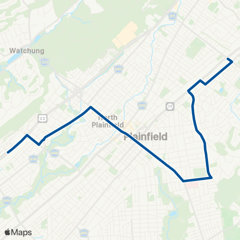 NJ Transit Plainfield - North Plainfield map