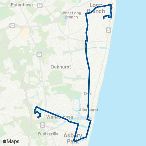 NJ Transit Long Branch - Asbury Pk - Seaview Square map