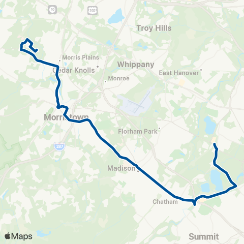 NJ Transit Greystone - Morristown - Livingston map