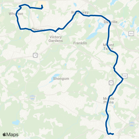 NJ Transit Morristown - Dover - Rockaway map