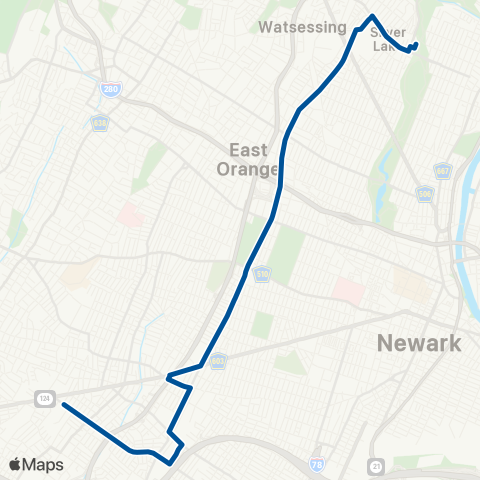 NJ Transit Grove Street Crosstown map