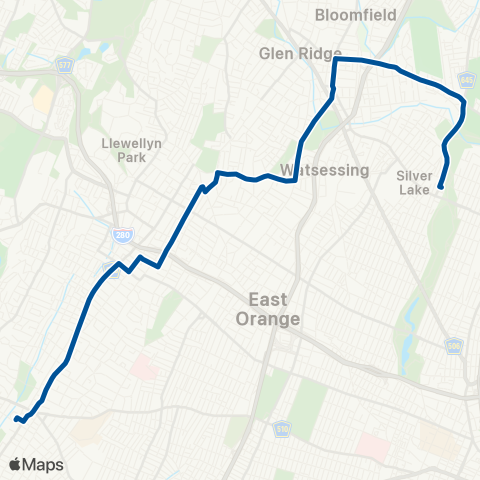 NJ Transit Orange Crosstown map