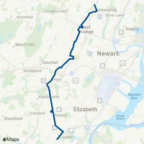 NJ Transit Stuyvesant Crosstown map