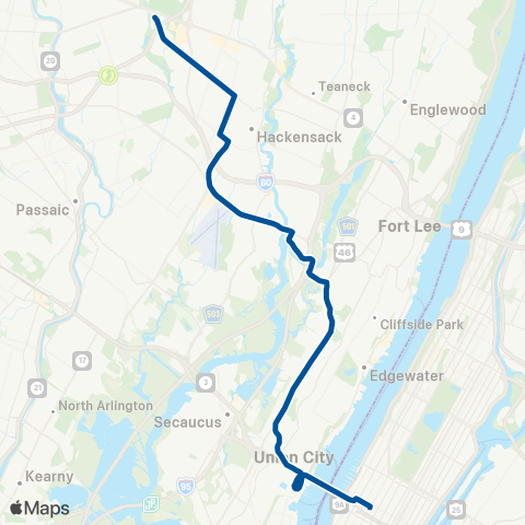 NJ Transit Maywood - New York map