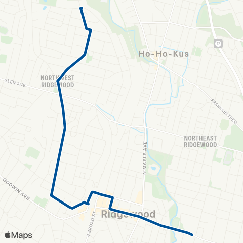 NJ Transit Ridgewood - Paramus Seasonal map