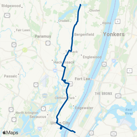 NJ Transit Harrington Park - Dumont - New York map