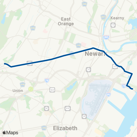 NJ Transit Springfield Avenue map