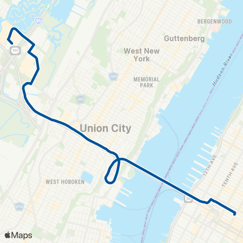 NJ Transit Mill Creek - N Bergen Pk / Ride - New York map