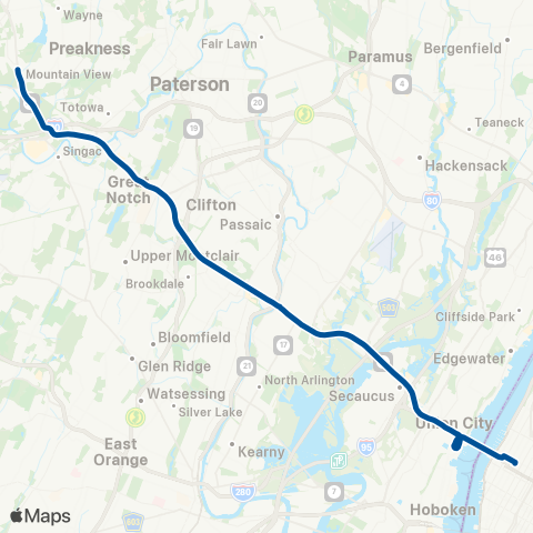 NJ Transit Wayne / Route 23 TC-New York Express map