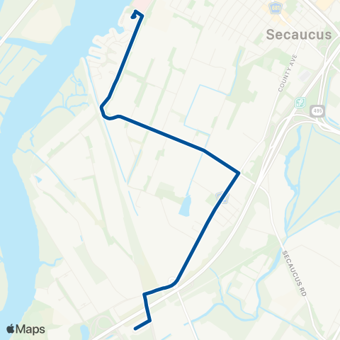 NJ Transit Harmon Cove-Secaucus Junction map