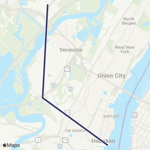 NJ Transit Meadowlands Line map