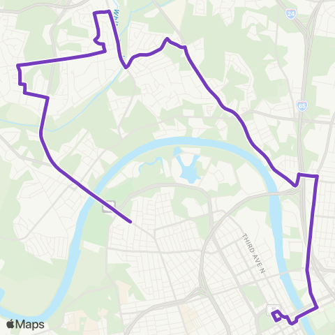 WeGo Public Transit Whites Creek map