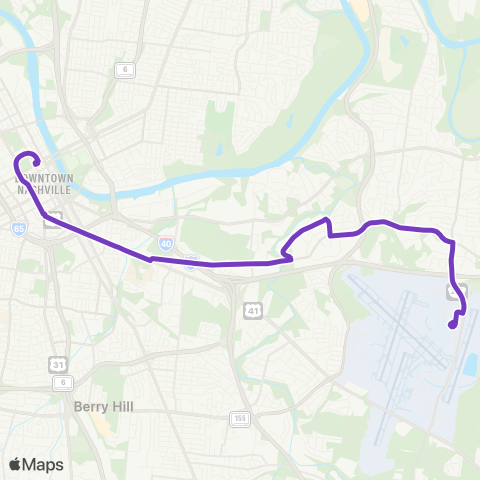 WeGo Public Transit Airport map