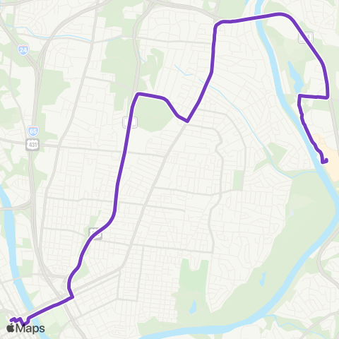 WeGo Public Transit Opry Mills map