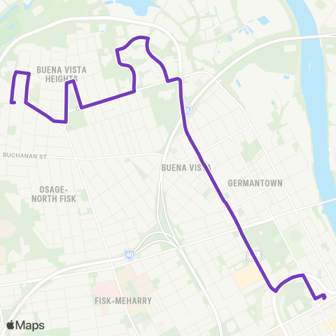 WeGo Public Transit St. Cecilia - Cumberland map