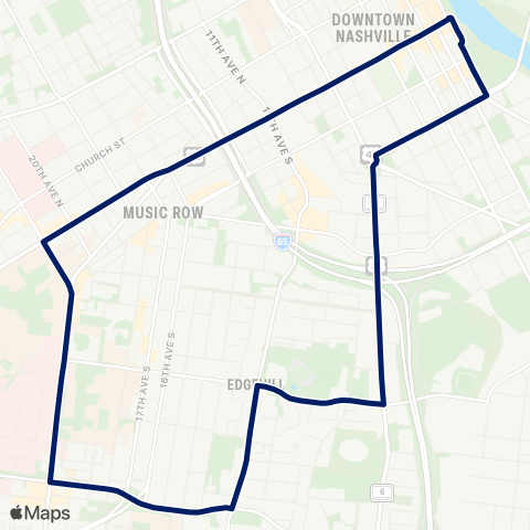 WeGo Public Transit Star West End Shuttle map