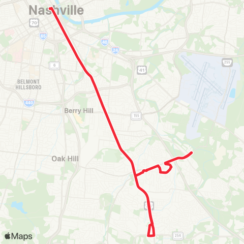 WeGo Public Transit Nolensville Pike map