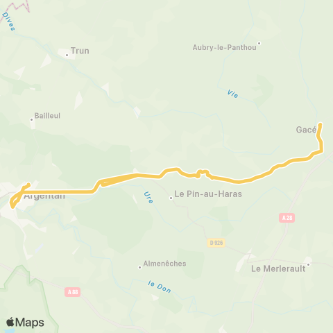 Nomad Car Région Gacé / Gouffern-en-Auge Exmes / Argentan map