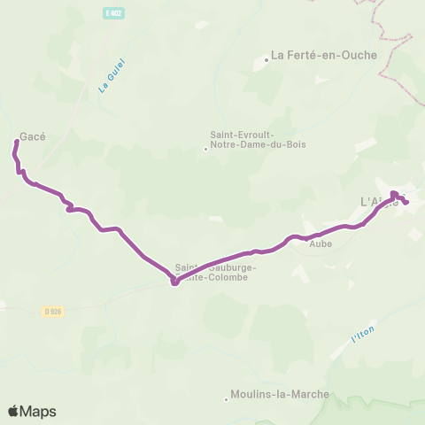 Nomad Car Région Gacé / Ste-Gauburge / l'Aigle map