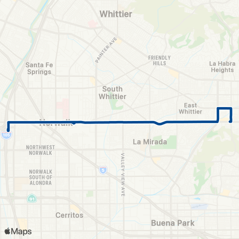 Norwalk Transit Imperial Highway / Metrolink Sta / C Lin map