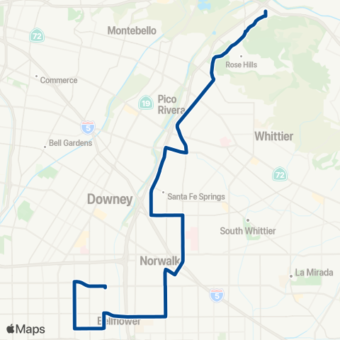 Norwalk Transit Rio Hondo / Bellflower map