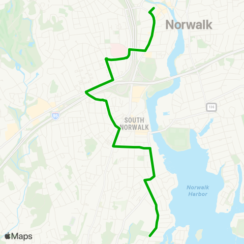 Norwalk Transit Wheels Rte 9 map