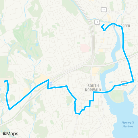 Norwalk Transit Wheels Rte 11 map