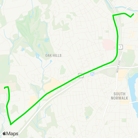 Norwalk Transit Wheels Rte 13 map