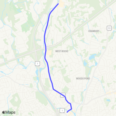 Norwalk Transit Main Ave Shuttle map