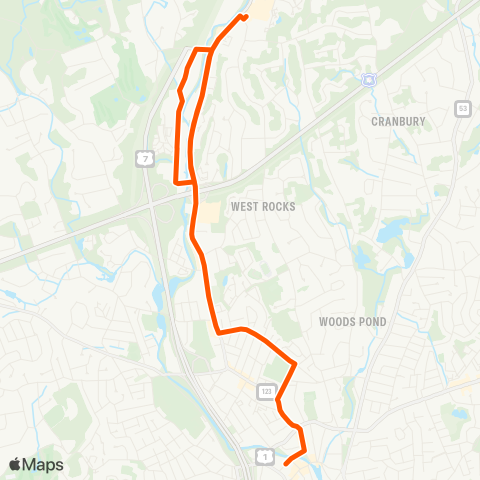 Norwalk Transit Wheels Rte 3 map