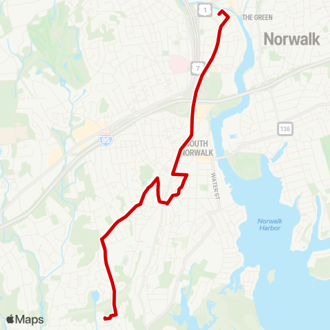 Norwalk Transit Snrr / Highland Avenue Express Shuttle map