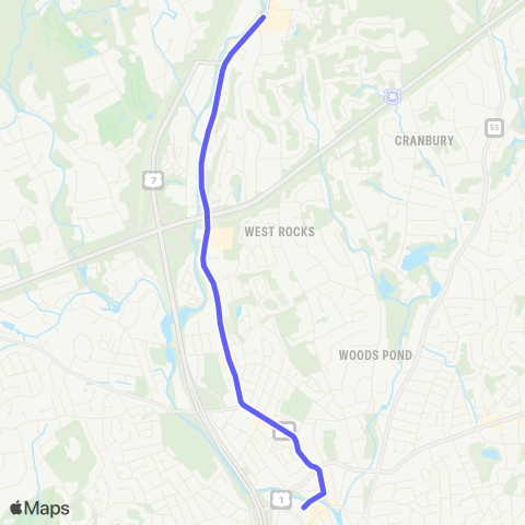 Norwalk Transit Main Ave Sunday Shuttle map