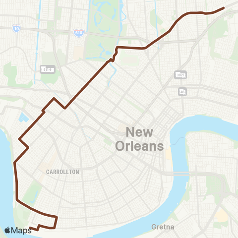 New Orleans RTA Leonidas - Gentilly map