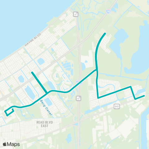 New Orleans RTA Michoud Loop map