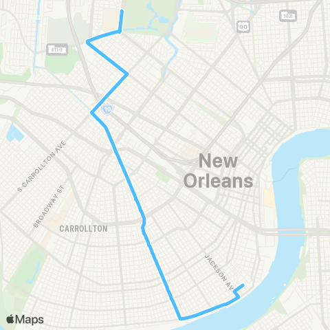 New Orleans RTA Louisiana map