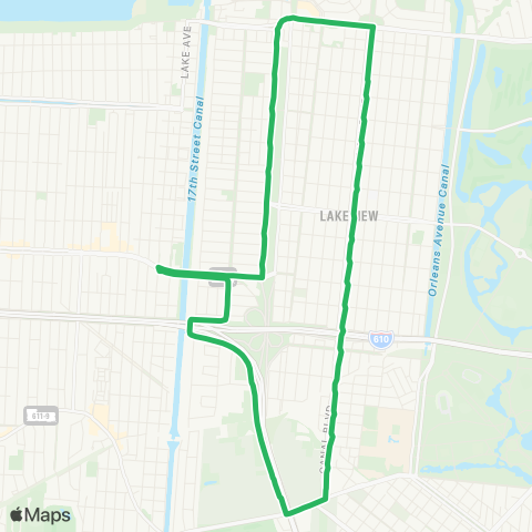 New Orleans RTA Lakeview map